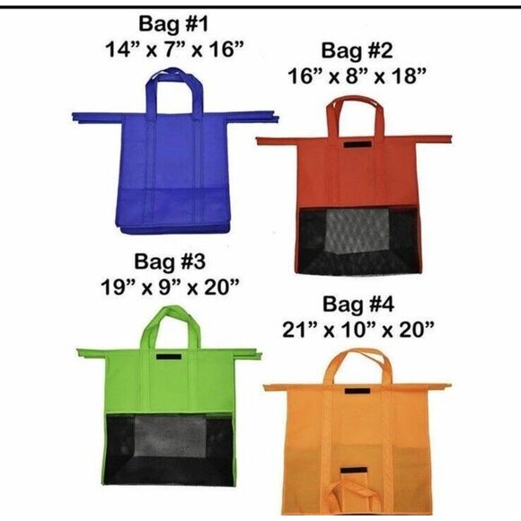 Reusable Trolley Shopping Cart Bags Grocery Organizer for Trolley Shopping Carts - Picture 6 of 9